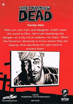 Cryptozoic The Walking Dead Comic Book Parallel Card 4 Family Man