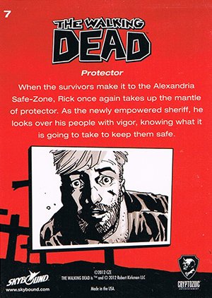 Cryptozoic The Walking Dead Comic Book Parallel Card 7 Protector