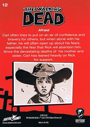 Cryptozoic The Walking Dead Comic Book Parallel Card 12 Afraid