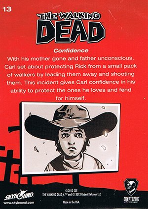 Cryptozoic The Walking Dead Comic Book Parallel Card 13 Confidence
