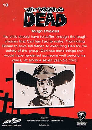 Cryptozoic The Walking Dead Comic Book Base Card 18 Tough Choices