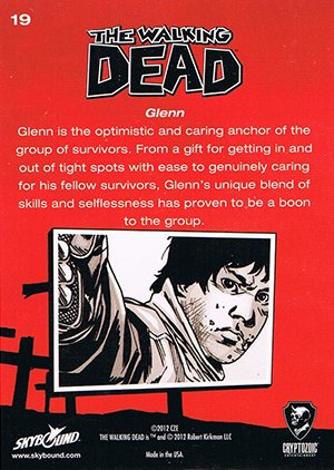 Cryptozoic The Walking Dead Comic Book Base Card 19 Glenn