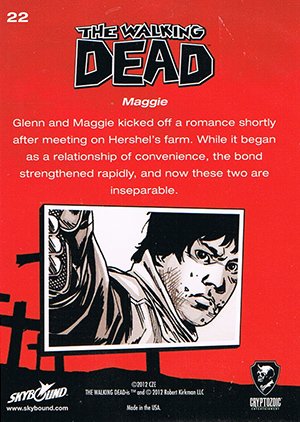 Cryptozoic The Walking Dead Comic Book Parallel Card 22 Maggie