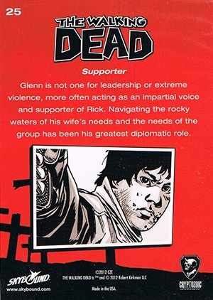 Cryptozoic The Walking Dead Comic Book Base Card 25 Supporter