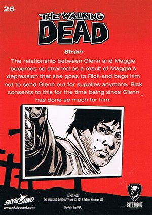 Cryptozoic The Walking Dead Comic Book Parallel Card 26 Strain