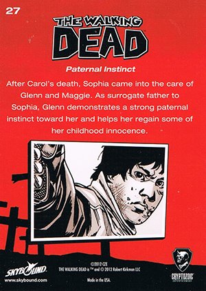 Cryptozoic The Walking Dead Comic Book Parallel Card 27 Paternal Instinct