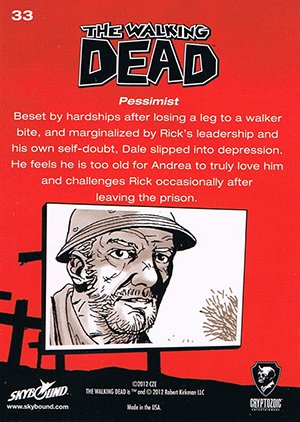 Cryptozoic The Walking Dead Comic Book Base Card 33 Pessimist