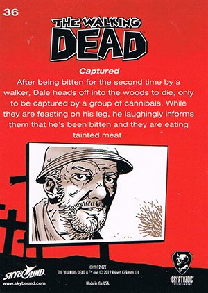 Cryptozoic The Walking Dead Comic Book Parallel Card 36 Captured