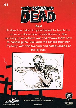 Cryptozoic The Walking Dead Comic Book Parallel Card 41 Skill
