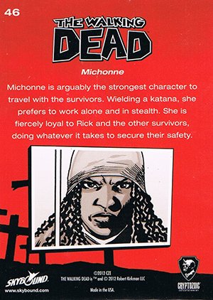 Cryptozoic The Walking Dead Comic Book Parallel Card 46 Michonne