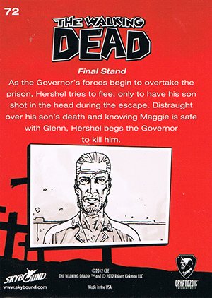 Cryptozoic The Walking Dead Comic Book Base Card 72 Final Stand