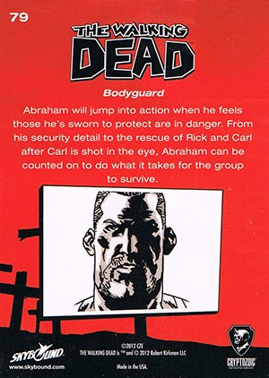 Cryptozoic The Walking Dead Comic Book Base Card 79 Bodyguard