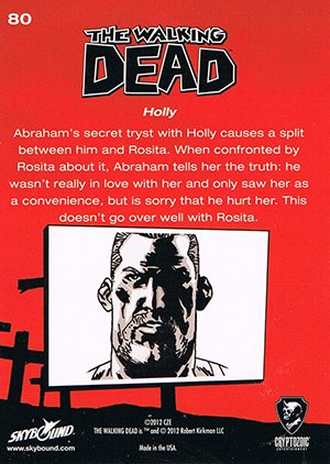 Cryptozoic The Walking Dead Comic Book Parallel Card 80 Holly