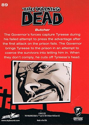 Cryptozoic The Walking Dead Comic Book Base Card 89 Butcher