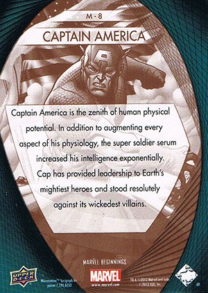 Upper Deck Marvel Beginnings Series II Marvel Prime Micromotion Card M-8 Captain America