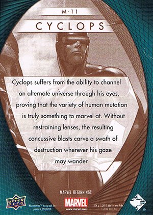 Upper Deck Marvel Beginnings Series II Marvel Prime Micromotion Card M-11 Cyclops