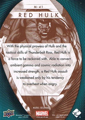 Upper Deck Marvel Beginnings Series II Marvel Prime Micromotion Card M-41 Red Hulk