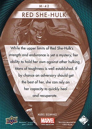 Upper Deck Marvel Beginnings Series II Marvel Prime Micromotion Card M-42 Red She-Hulk