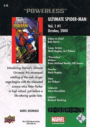 Upper Deck Marvel Beginnings Series II Break Through Card B-48 Ultimate Spider-Man #1