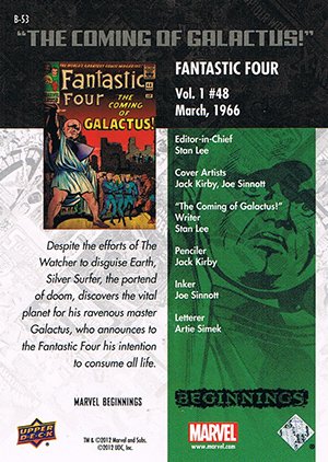 Upper Deck Marvel Beginnings Series II Break Through Card B-53 Fantastic Four #48