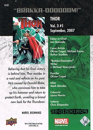 Upper Deck Marvel Beginnings Series II Break Through Card B-82 Thor Vol.3 #1