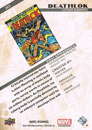 Upper Deck Marvel Beginnings Series II Base Card 213 Deathlok
