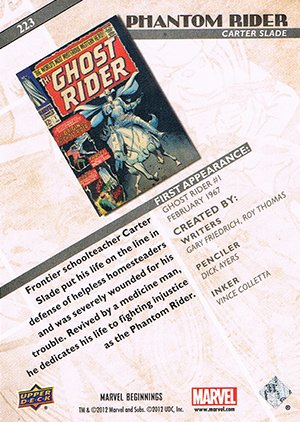 Upper Deck Marvel Beginnings Series II Base Card 223 Phantom Rider