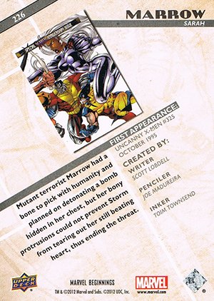 Upper Deck Marvel Beginnings Series II Base Card 226 Marrow