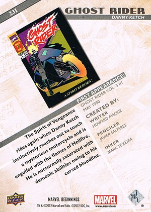Upper Deck Marvel Beginnings Series II Base Card 231 Ghost Rider