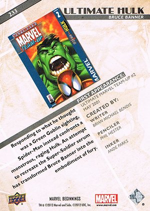 Upper Deck Marvel Beginnings Series II Base Card 233 Ultimate Hulk