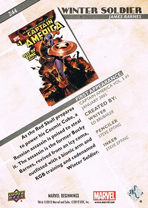 Upper Deck Marvel Beginnings Series II Base Card 244 Winter Soldier