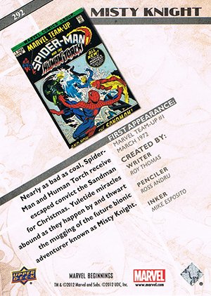 Upper Deck Marvel Beginnings Series II Base Card 292 Misty Knight
