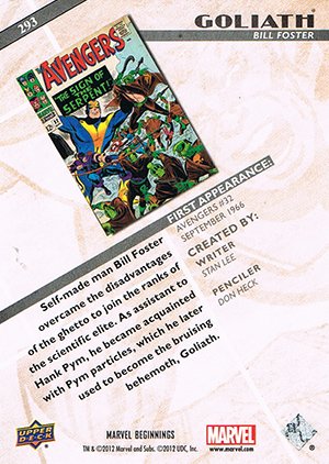 Upper Deck Marvel Beginnings Series II Base Card 293 Goliath