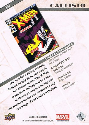 Upper Deck Marvel Beginnings Series II Base Card 306 Callisto