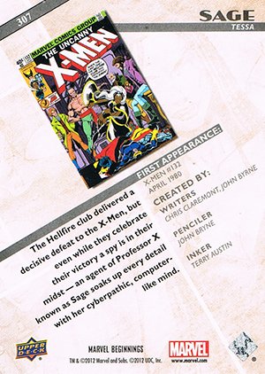 Upper Deck Marvel Beginnings Series II Base Card 307 Sage