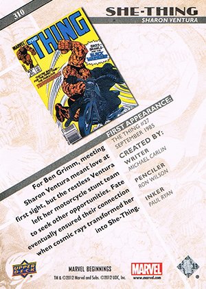 Upper Deck Marvel Beginnings Series II Base Card 310 She-Thing