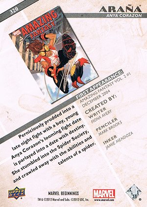 Upper Deck Marvel Beginnings Series II Base Card 320 Arana