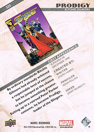 Upper Deck Marvel Beginnings Series II Base Card 321 Prodigy