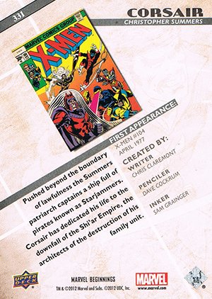 Upper Deck Marvel Beginnings Series II Base Card 331 Corsair
