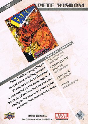 Upper Deck Marvel Beginnings Series II Base Card 339 Pete Wisdom