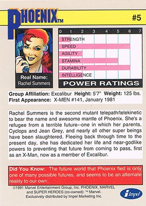 Impel Marvel Universe II Base Card 5 Phoenix