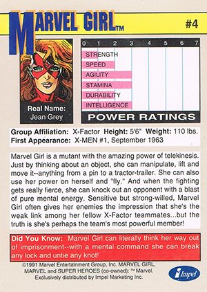 Impel Marvel Universe II Base Card 4 Marvel Girl