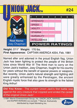 Impel Marvel Universe II Base Card 24 Union Jack