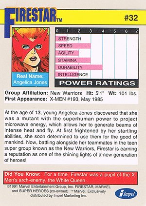 Impel Marvel Universe II Base Card 32 Firestar