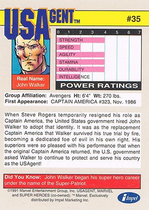 Impel Marvel Universe II Base Card 35 USAgent