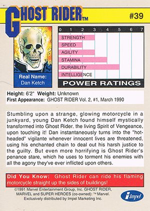 Impel Marvel Universe II Base Card 39 Ghost Rider