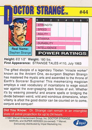 Impel Marvel Universe II Base Card 44 Dr. Strange