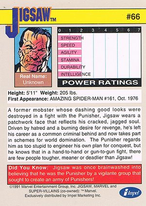 Impel Marvel Universe II Base Card 66 Jigsaw