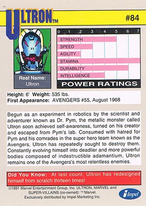 Impel Marvel Universe II Base Card 84 Ultron