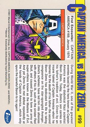 Impel Marvel Universe II Base Card 99 Captain America vs. Baron Zemo